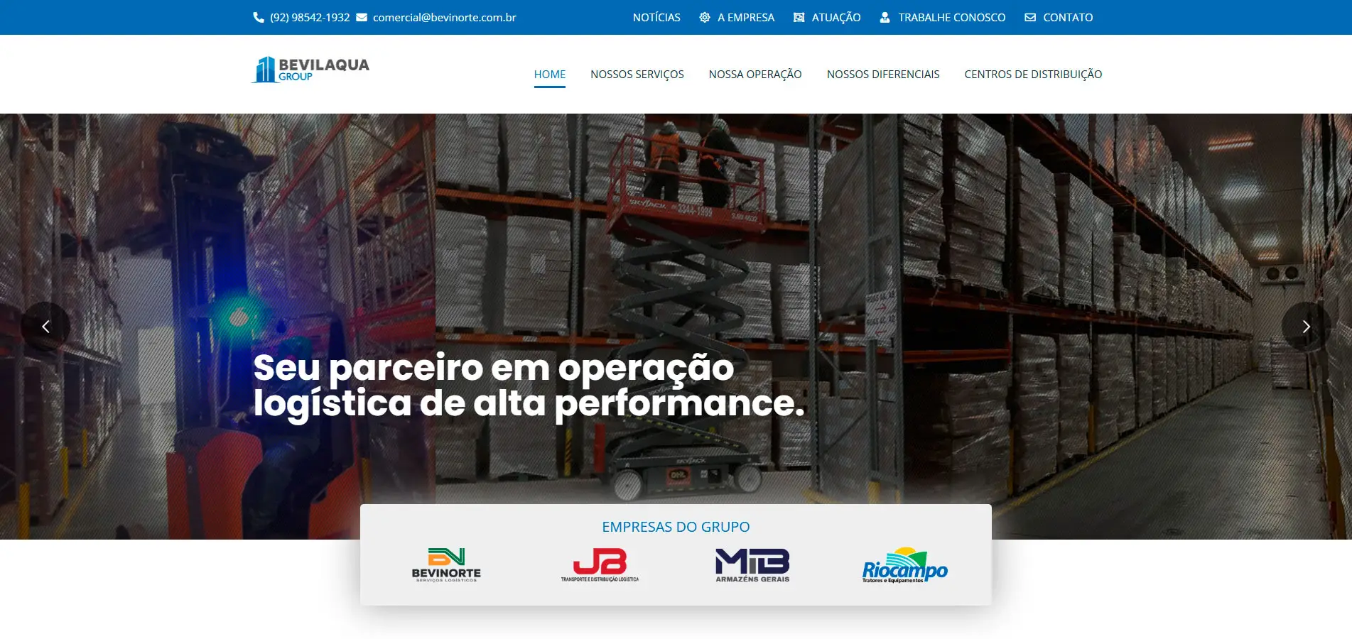 Site Bevilaqua Group — Logística