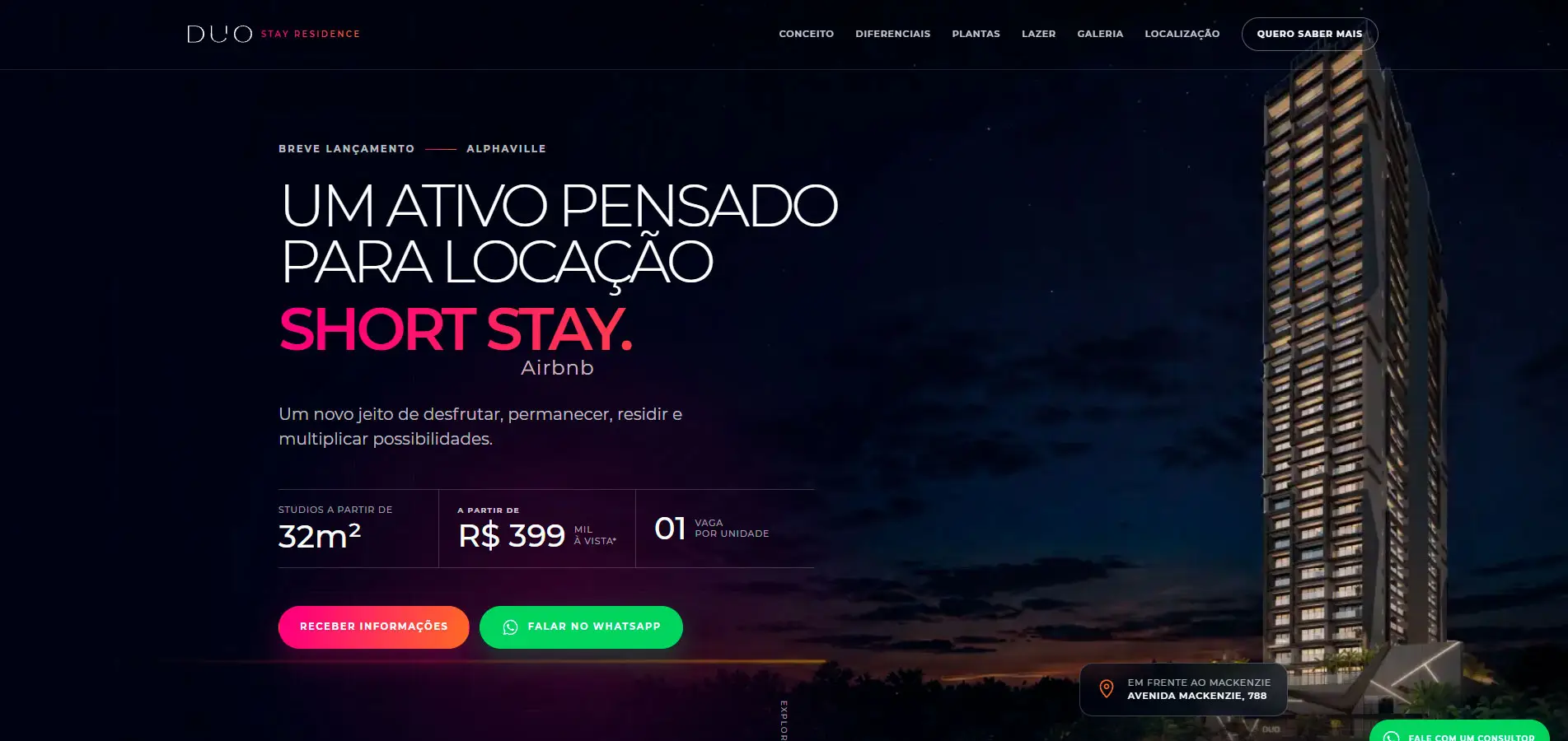 Site DUO Stay Residence — Imóvel