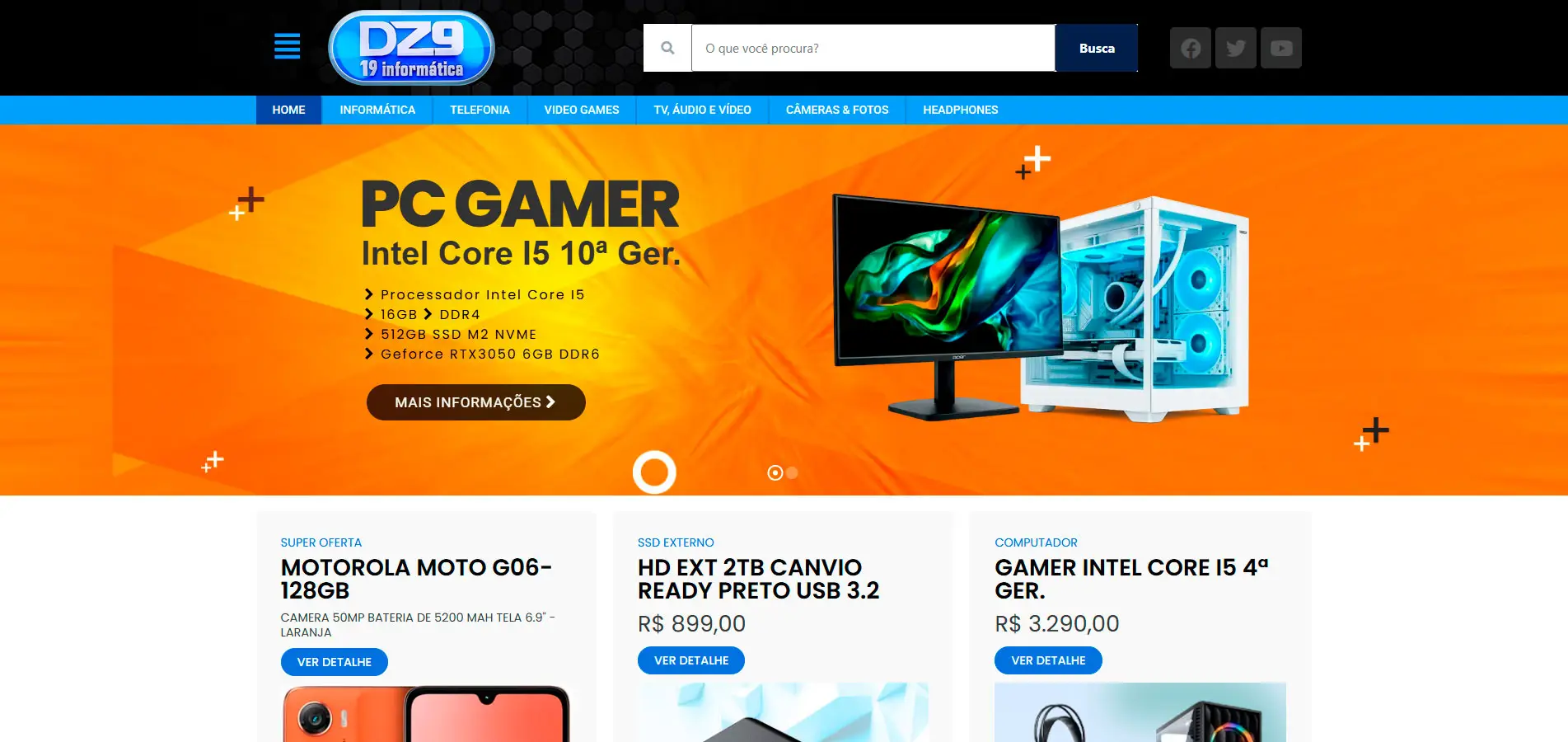 Site DZ9 Informática — Loja de informática