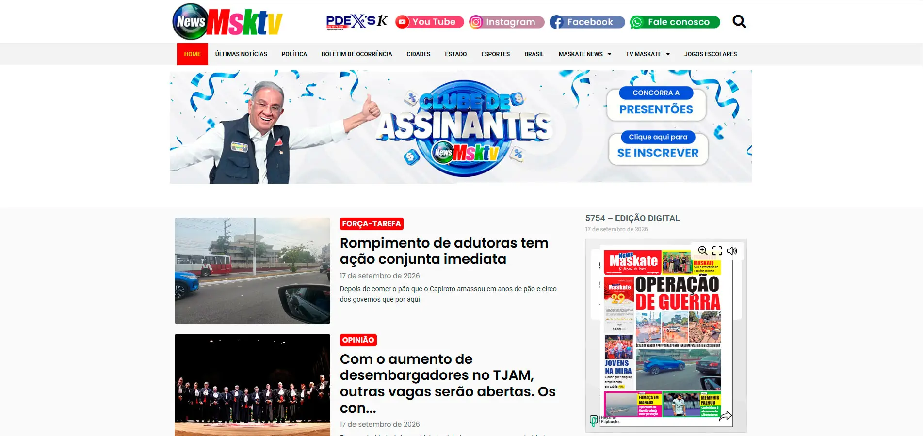 Site Maskate — Portal de notícias