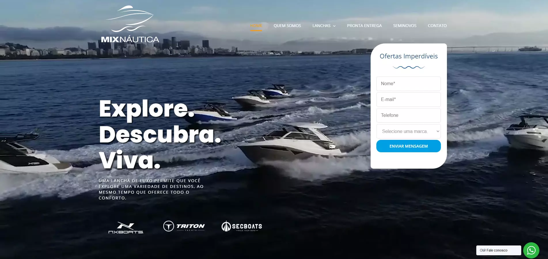 Site Mix Náutica — Lanchas