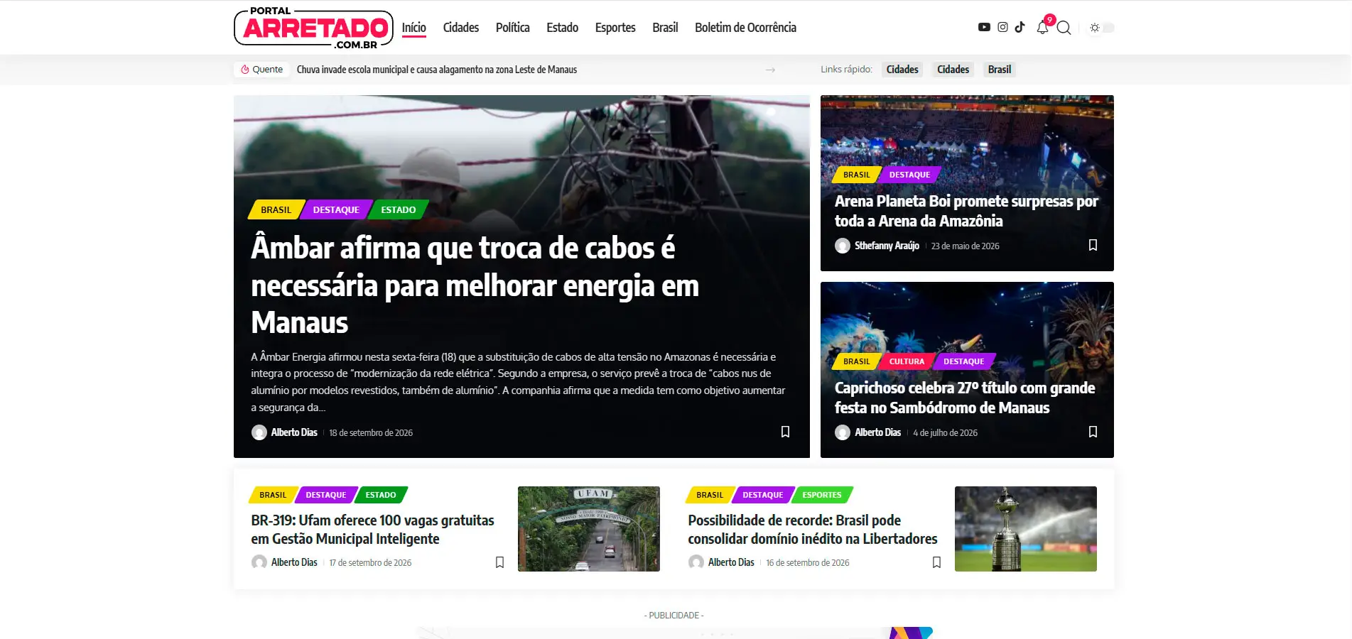 Site Portal Arretado — Portal de notícias