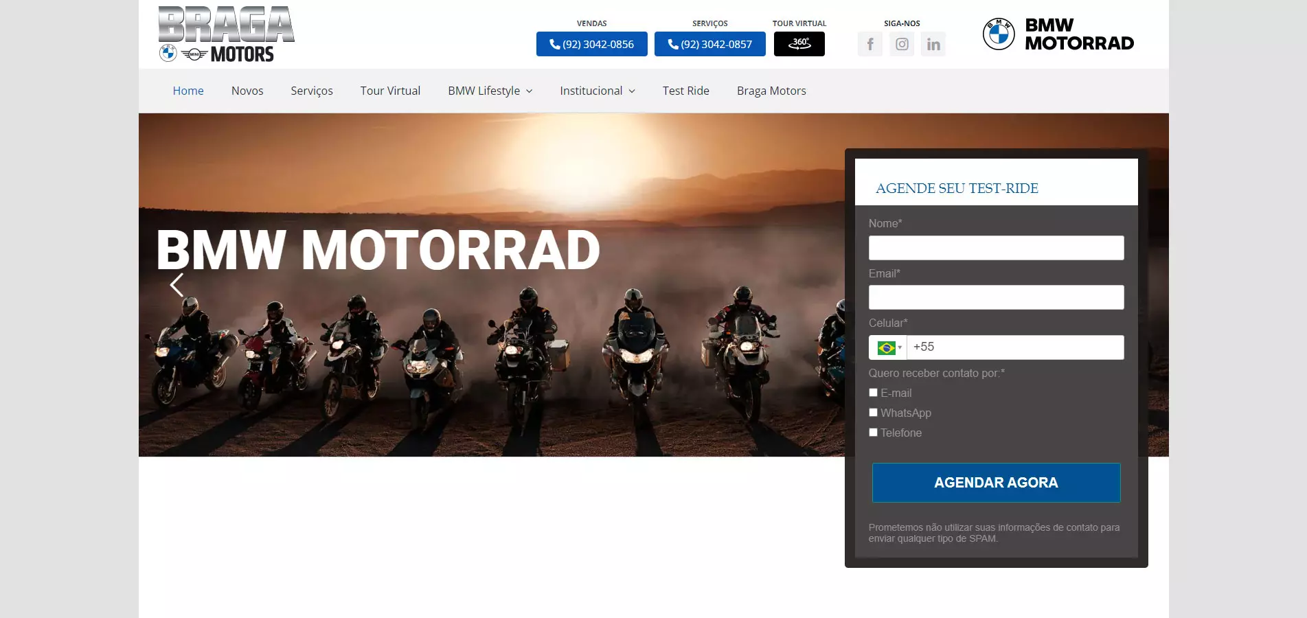 BRAGA MOTORS - MOTORRAD - CRIAÇÃO DE SITE